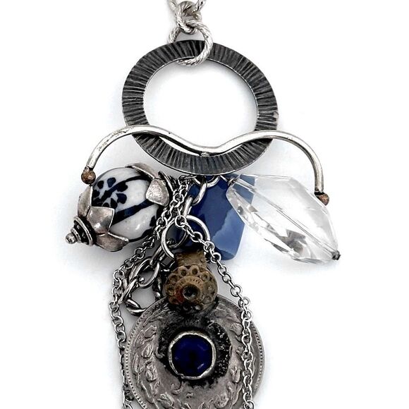 2 chains with circle pendant 3 interchangeable hook gemstone beaded pendants - Picture 13 of 13